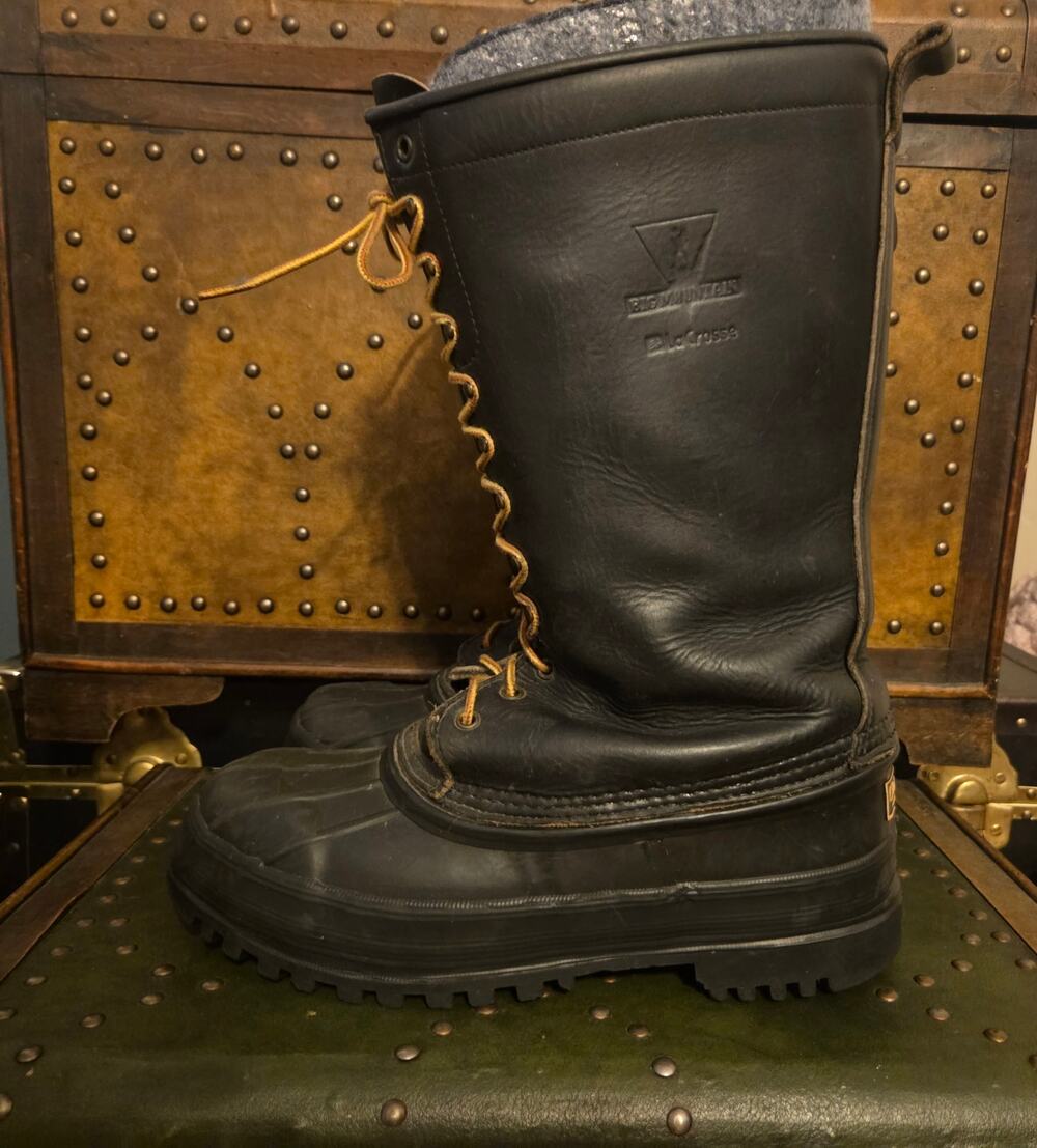 LaCrosse Big Mountain Vintage  insulated Leather boots rubber bottom. Mens 13